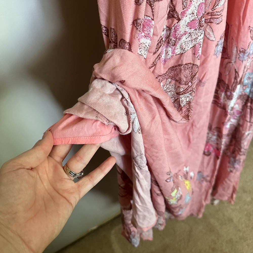 ODDY Pink Floral Dolman Sleeve Maxi Dress - Picture 5 of 7